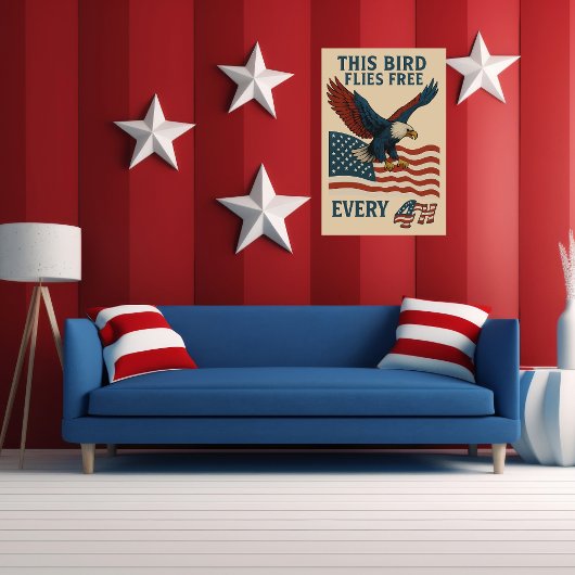 Deze vogel vliegt elke 4e perfect poster