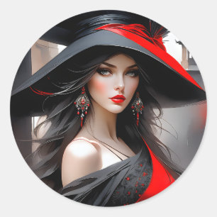 Deze vrouw heeft een fantastisch gezicht. Ze is bl Ronde Sticker