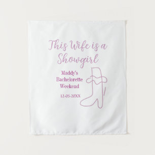 deze vrouw is een showgirl vrijgezellenfeest paars wandkleed