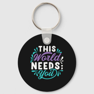 Deze Wereld Heeft Jou Nodig Premium Tri-Blend Desi Sleutelhanger