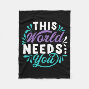 Deze Wereld Heeft Jou Premium Tri-Blend Design Fleece Deken