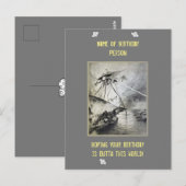 DEZE WERELDWIJDE, BIRTHDAY! BRIEFKAART (Voorkant / Achterkant)