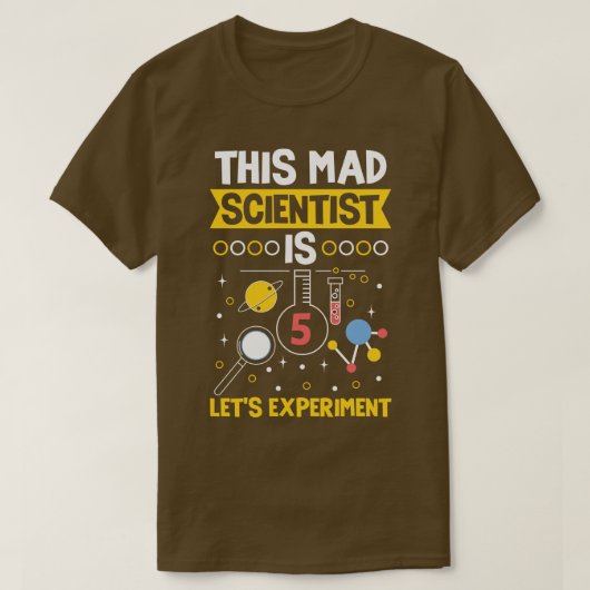 Deze wetenschapper is 5 laten experimenteren t-shirt (Design voorkant)