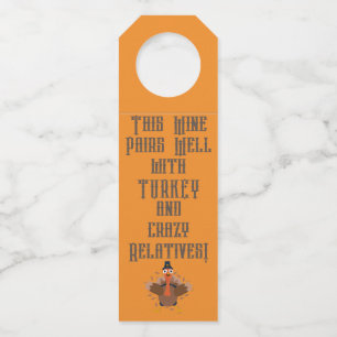 "Deze wijn past goed..." Flessenhanger labels