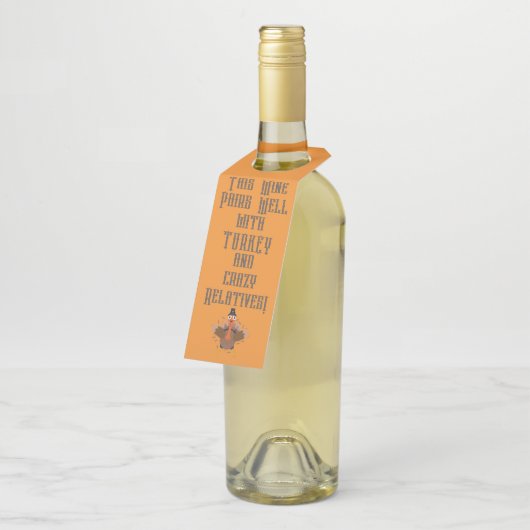 "Deze wijn past goed..." Flessenhanger labels (Schuin)