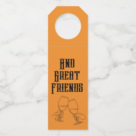 "Deze wijn past goed..." Flessenhanger labels (Achterkant)