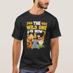 Deze wilde is nu 5 dierentuin Safari 5e verjaardag T-shirt