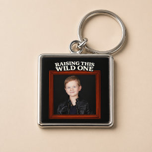 Deze wilde opvoeden Aangepaste kinderfoto Sleutelhanger