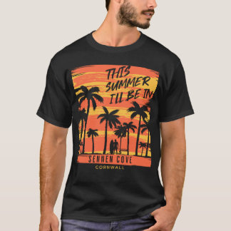 Deze zomer zal ik in Sennen Cove Cornwall Surfin z T-shirt