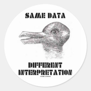 Dezelfde Data Different Interpretation (Duck Rabbi Ronde Sticker