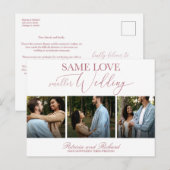 Dezelfde Liefde Downsize Huwelijk Eenvoudig Elegan Briefkaart (Voorkant / Achterkant)