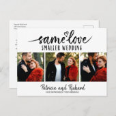 Dezelfde Liefde Schattige Hart Downsize Wedding 3 Briefkaart (Voorkant / Achterkant)