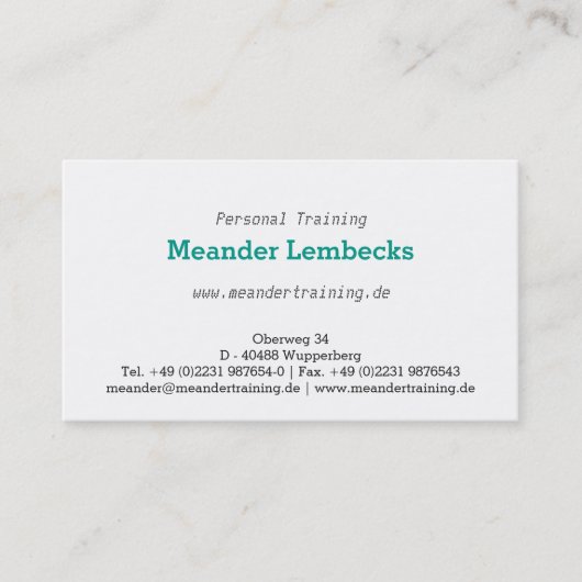 Dezent mit Punkt Visitekaartje (Voorkant)