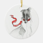Dezzoi Scott Ornement de Noël Russe Rouge Borzoi (Devant)
