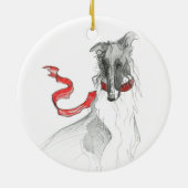 Dezzoi Scott Ornement de Noël Russe Rouge Borzoi (Dos)