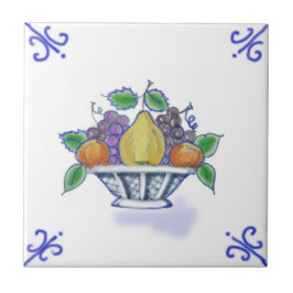 DFB05 Delft Fruit Basket Design Ceramic Tile Tegeltje