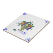 DFB06 Delft Fruit Basket Design Ceramic Tile Tegeltje (Zijkant)