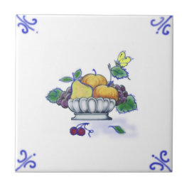 DFB09 Delft Fruit Basket Design Ceramic Tile Tegeltje