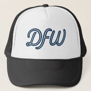 DFW Dallas Fort Worth Script Logo - Texas Airport Trucker Pet