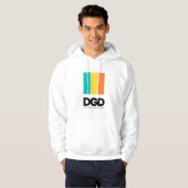 DGD Gestreepte Logo Hoodie (Wit) (Voorkant volledig)