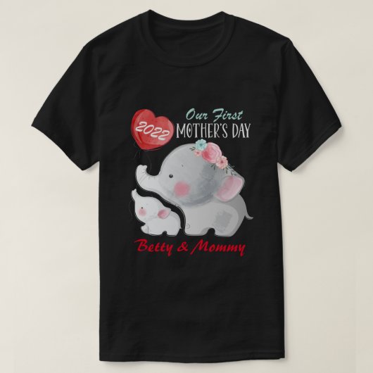 DH op maat van onze eerste moederdag T-shirt (Design voorkant)