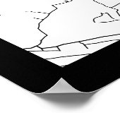 Dhaka Bangladesh Map Poster (Hoek)