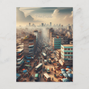 Dhaka Bangladesh Travel waterverf Bengaals Briefkaart