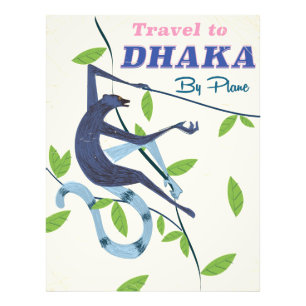 Dhaka, Bangladesh  vakantie poster. Foto Afdruk