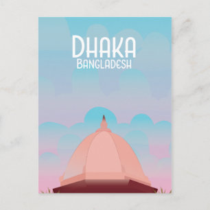Dhaka Bangladesh Vintage stijl reisposter. Briefkaart
