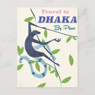Dhaka, Bangladesh vintage vakantieposter. Briefkaart