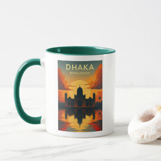 Dhaka Mausoleum Zonsondergang – Digitaal Kunstontw Mok