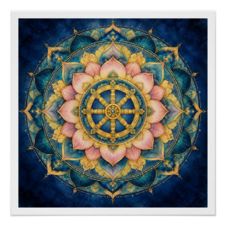 Dhamar Lotus Mandala Perfect Poster