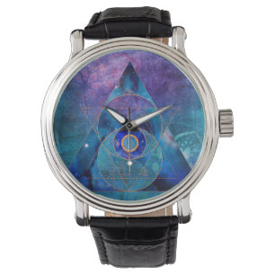 Dharma Sacred Geometry Galaxy Triangle  Horloge