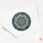 Dharma Wheel - Dharmachakra Gemstone & Gold Ronde Sticker (Envelop)