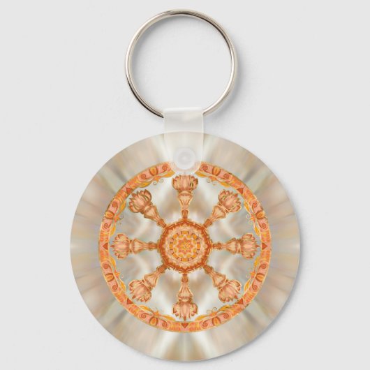 Dharma Wheel - Dharmachakra Sleutelhanger (Voorkant)