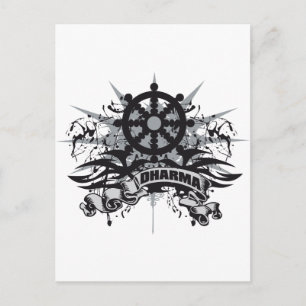 Dharma Wheel Grunge Briefkaart