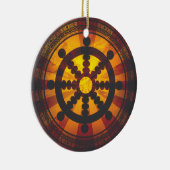 Dharma Wheel Keramisch Ornament (Rechts)