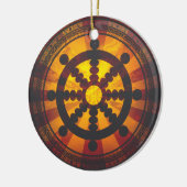  Dharma Wheel Keramisch Ornament (Links)
