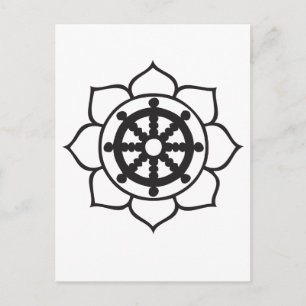 Dharma Wheel Lotus Briefkaart