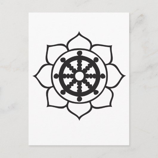 Dharma Wheel Lotus Briefkaart (Voorkant)