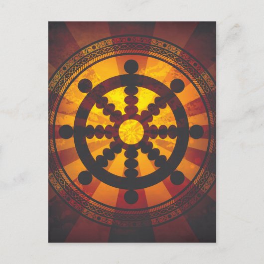 Dharma Wheel Print Briefkaart (Voorkant)