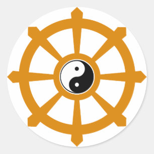 Dharma Wheel Yin Yang Ronde Sticker