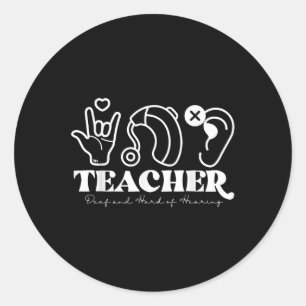 DHH leraar doof en slechthorend ASL Special E Ronde Sticker