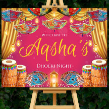 Dholak Welcome signe comme Dholki Affiches de bien