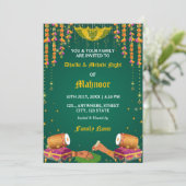 Dholki & Mehndi Night Invitation kaart (Staand voorkant)