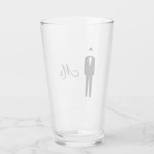 Dhr. bruiloft drink glas (Achterkant)