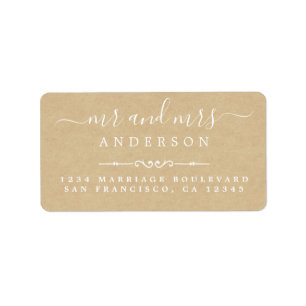 Dhr Mevrouw Script Kraftpapier Huwelijksadres Etik Etiket