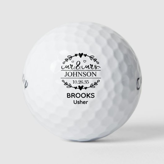 Dhr. & Mevrouw Usher Golfballen (Voorkant)
