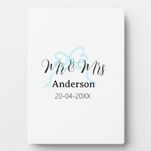 Dhr & Mevrouw voeg familienaam datum jaar huwelijk Fotoplaat