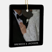Dhr. Mrs. 1 Fotocollage Eerste Kerstmis Keramisch Ornament (Rechts)